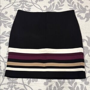 Elegant Black and Multicolor Striped Skirt